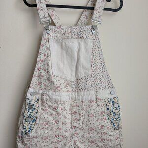 Blanknyc/Free people overall denim shorts Ivory floral size 26 (Small)